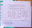 Lettre tapuscrite et carte autographe, signées / Calendrier vaudois. . Chevallaz Georges-André, Delamuraz Jean-Pascal / CRP': 