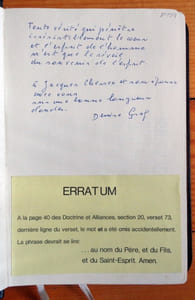 Le livre de Mormon. Récit sur les plaques de la main de Mormon d'après les plaques de Nephi.