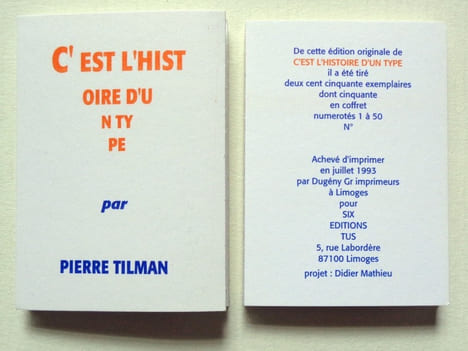 C'est l'histoire d'un type. . Tilman Pierre: 