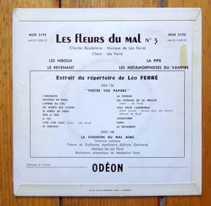 Les fleurs du mal chantées par Léo Ferré (3).