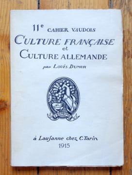 Culture française et culture allemande. . Dumur Louis: