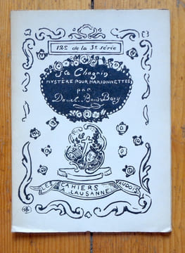 Sainte Chagrin. Mystère pour marionnettes. Musique de Gustave Doret.. Baud-Bovy Daniel:
