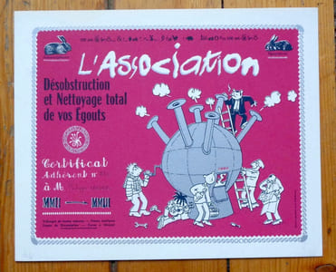 L'Association - Carton-Adhérent 2003. Desobstruction et nettoyage total de vos égouts.