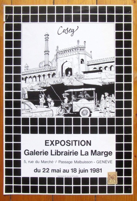 Affiche d'exposition la Marge, Genève 1981.. Cosey: 
