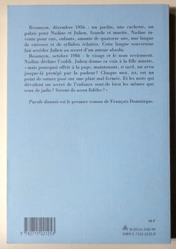 Parole donnée. Roman. . Dominique François: