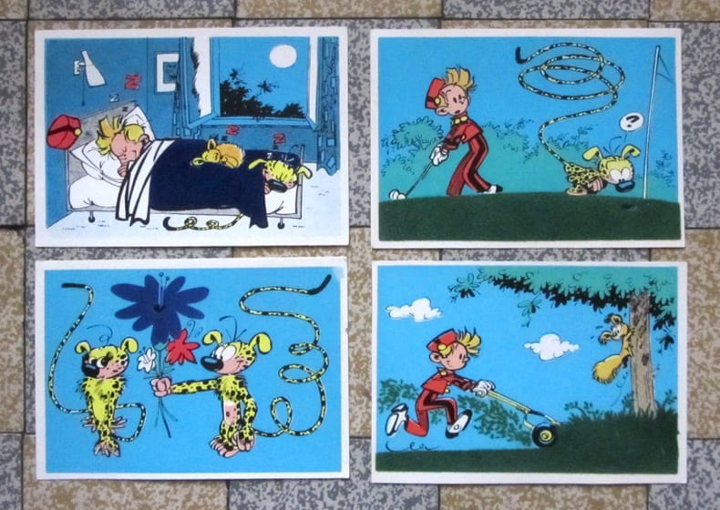 12 cartes feutrine - Spirou et Fantasio, Marsulpilami, Gaston Lagaffe. . Franquin: 