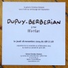 Invitation au vernissage de l'exposition Dupuy-Berberian - Pour Nicolas. . Dupuy-Berberian: 