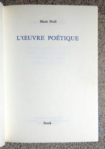 L’oeuvre poétique.