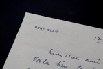 René CLAIR - LETTRE AUTOGRAPHE SIGNÉE, 1954. René CLAIR