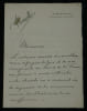 Henriette de Belgique - Lettre autographe sign&eacute;e WW1 R&eacute;fugi&eacute;s Roi Albert - 1914. Henriette de Belgique
