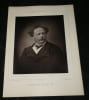 Portrait Dumas Fils par Fontaine - Photoglyptie + Texte. Alexandre Dumas Fils
