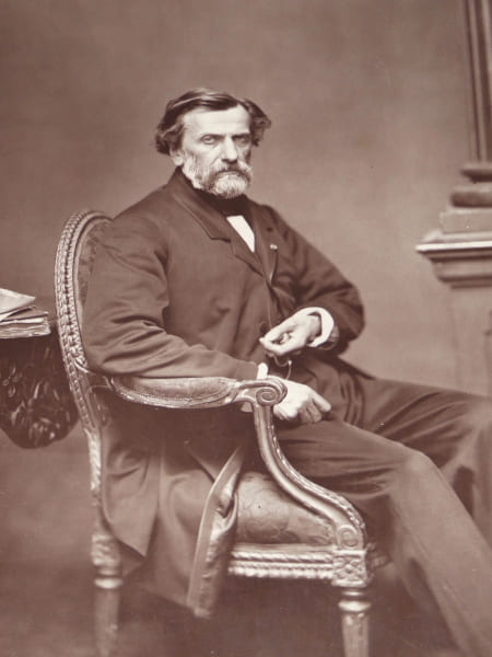 Portrait Ambroise Thomas par Adam-Salomon - Photoglyptie + Texte. Adam-Salomon
