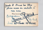 Maurice Rostand - Carte de visite autographe sign&eacute;e - Th&eacute;&acirc;tre des Ambassadeurs. Maurice Rostand