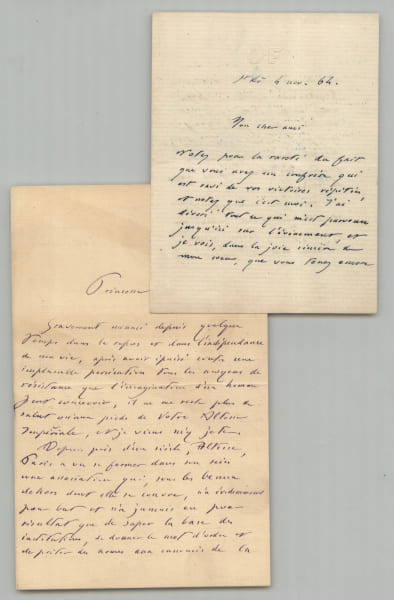 Octave Feuillet - 2 lettres autographes sign&eacute;es - Altesse Imp&eacute;riale - 1860-1864. Octave Feuillet