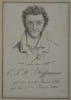 E.T.A. Hoffmann - Portrait grav&eacute; d'apr&egrave;s son propre dessin - XIXe si&egrave;cle. E.T.A. Hoffmann