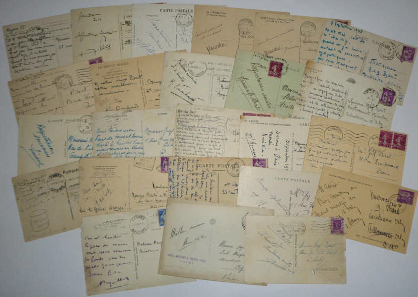 Lot de 24 cartes postales autographes &agrave; Maryse Basti&eacute; et Guy Bart - 1935-1936. Maryse Basti&eacute; ; Guy Bart