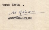 Andr&eacute; Malraux Lettre dactylographi&eacute;e sign&eacute;e &agrave; Thierry Maulnier Art de Nara 1954. Andr&eacute; MALRAUX