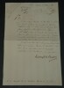Louis V Joseph de Bourbon-Cond&eacute; - Lettre sign&eacute;e &agrave; M. le Mar&eacute;chal Duc de Dalmatie. Louis V Joseph de Bourbon-Cond&eacute;