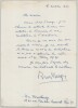 P&egrave;re Raymond L&eacute;opold Bruckberger - Lettre autographe sign&eacute;e &agrave; Maulnier - 1972. Raymond L&eacute;opold BRUCKBERGER