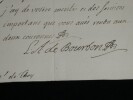 Louis-Alexandre de Bourbon fils ain&eacute; de Louis XIV - Lettre sign&eacute;e - 1718. Louis-Alexandre de Bourbon