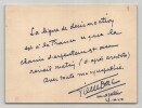 Pierre DAC Carte autographe sign&eacute;e Humour Loufoque face &agrave; l'Occupation WW2 1940. Pierre DAC