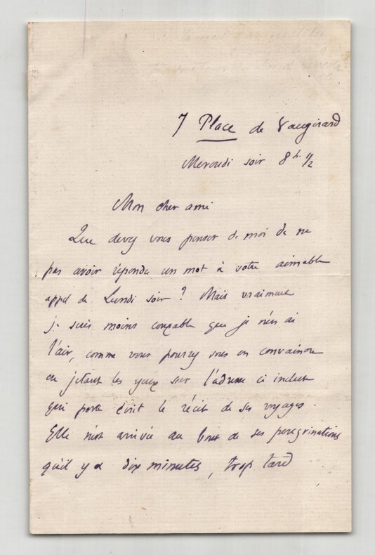 James Darmesteter - Lettre autographe sign&eacute;e "Inconnu au Coll&egrave;ge de France". James DARMESTETER