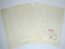 Pierre EMMANUEL - Tapuscrit corrig&eacute; et sign&eacute; - URSS - Le litt&eacute;raire - 3 pages. Pierre EMMANUEL