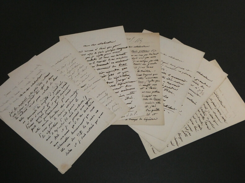 Eug&egrave;ne LABICHE Belle correspondance de 7 LAS &agrave; H. LEROUX "Le bras D'Ernest" 1856. Eug&egrave;ne LABICHE