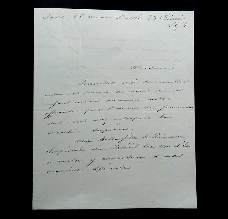 Louis Charles Philippe D'ORLEANS - LETTRE AUTOGRAPHE SIGN&Eacute;E, 1874. Louis Charles Philippe d'ORLEANS