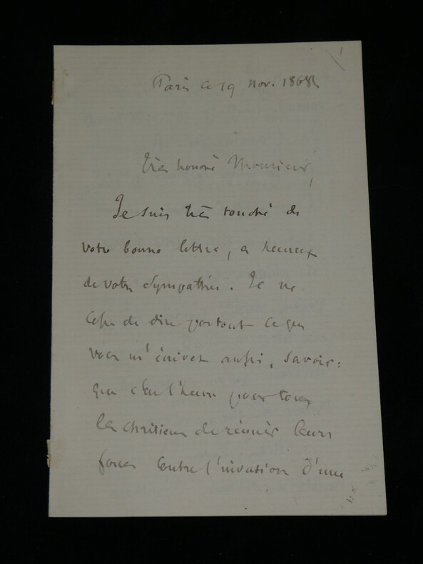 Alphonse GRATRY – Lettre sur l’ath&eacute;isme, la d&eacute;cadence morale et H. Perreyve 1868. Alphonse GRATRY