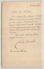 Charles Monselet - Lettre autographe sign&eacute;e &agrave; Jules Clar&eacute;tie "C'est s&eacute;rieux". Charles MONSELET