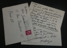 Andr&eacute; DUNOYER DE SEGONZAC - CARTE-LETTRE AUTOGRAPHE SIGN&Eacute;E A Alice SIMOND 19"6"9. Andr&eacute; DUNOYER DE SEGONZAC