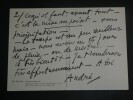 Andr&eacute; DUNOYER DE SEGONZAC - CARTE-LETTRE AUTOGRAPHE SIGN&Eacute;E A Alice SIMOND 19"6"9. Andr&eacute; DUNOYER DE SEGONZAC