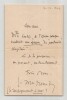 Jules Massenet - Lettre autographe sign&eacute;e &agrave; L&eacute;on Bessand - Op&eacute;ra comique - 1904. Jules MASSENET