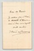 Pierre Puvis de Chavanne - Lettre autographe sign&eacute;e. Pierre Puvis de Chavannes