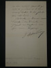Edouard DEBAT-PONSAN, Peintre - LETTRE AUTOGRAPHE SIGN&Eacute;E, 1905 &agrave; Paris. Edouard DEBAT-PONSAN