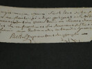 Claude-Antoine Rudel du Miral - Fragment de lettre 5 lignes autographes sign&eacute;es. Claude-Antoine Rudel du Miral