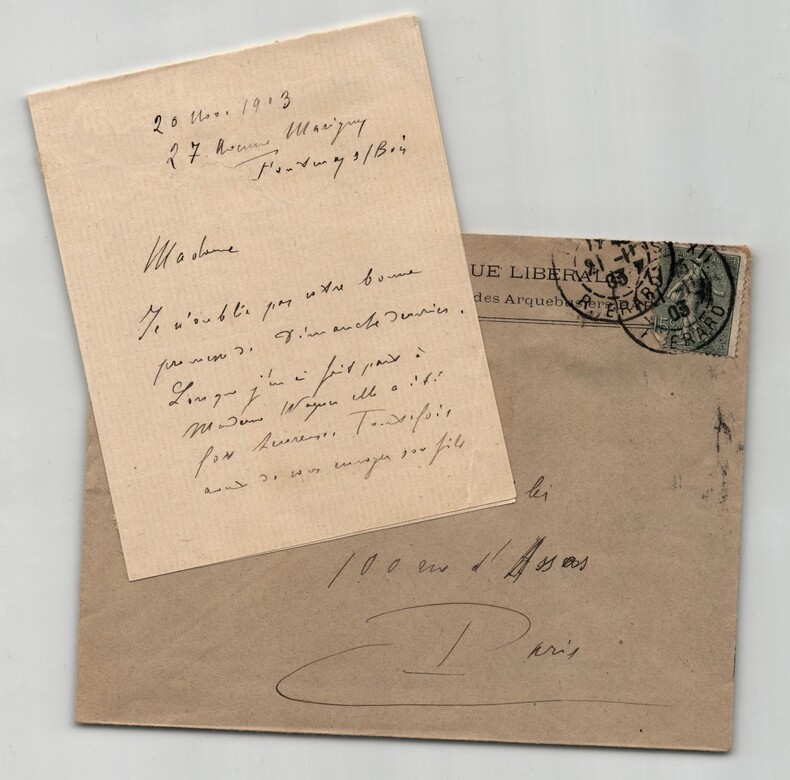 Charles Wagner - Pasteur - Lettre autographe sign&eacute;e - 1903. Charles WAGNER