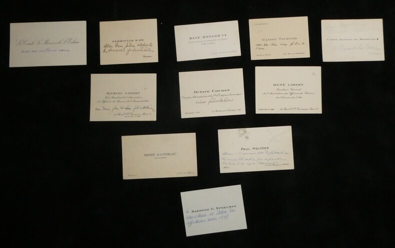 11 cartes de visites a&eacute;ronautiques M&eacute;nard, Ganneau, Libert, Tournier, Holtzer.... 