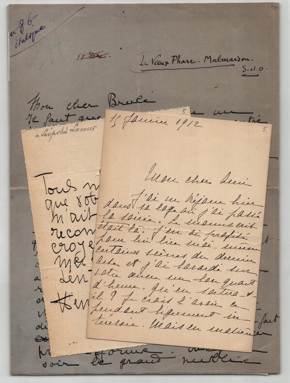 Henry Bataille - 3 lettres autographes sign&eacute;es - 1912. Henry BATAILLE