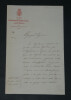 Ettore Ferrari Sculpteur -RARE Lettre autographe sign&eacute;e &agrave; Carolina Luccardi 1883. Ettore FERRARI
