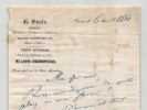 Louis Desnoyers - Lettre autographe sign&eacute;e - 1861. Louis Desnoyers