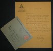 Pierre Mac Orlan - Lettre autographe sign&eacute;e adress&eacute;e &agrave; Edouard Champion - 1927. Pierre MAC ORLAN