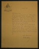 Pierre Mac Orlan - Lettre autographe sign&eacute;e adress&eacute;e &agrave; Edouard Champion - 1927. Pierre MAC ORLAN
