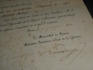 Jacques Louis RANDON - LETTRE SIGN&Eacute;E REMISE DE M&Eacute;DAILLE A Mr TERRACHE 1859. Jacques Louis RANDON