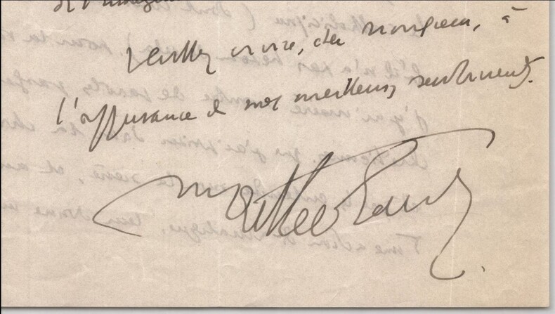 Henry de Montherlant Lettre autographe sign&eacute;e sur pi&egrave;ce de th&eacute;&acirc;tre "Port-Royal". Henry de MONTHERLANT
