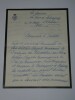 Dame d'honneur, Henriette de Belgique LETTRE AUTOGRAPHE SIGN&Eacute;E &agrave; 8j de sa mort. Dame d'honneur d'Henriette de Belgique