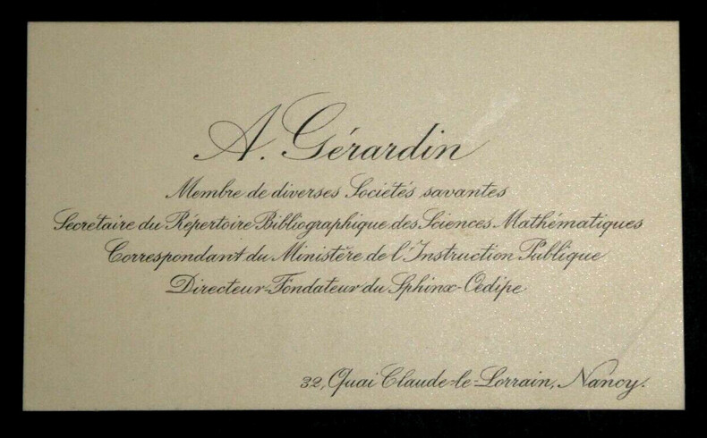 Andr&eacute; G&Eacute;RARDIN, Math&eacute;maticien - CARTE-LETTRE AUTOGRAPHE SIGN&Eacute;E. Andr&eacute; G&Eacute;RARDIN