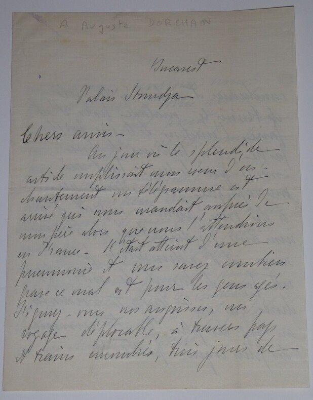 VACARESCO H&eacute;l&egrave;ne - LETTRE AUTOGRAPHE SIGNEE &Agrave; Auguste DORCHAIN. H&eacute;l&egrave;ne VACARESCO