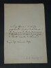 Luigi Ferrari - Page avec des lignes de texte autographes sign&eacute;es 1871. Luigi Ferrari